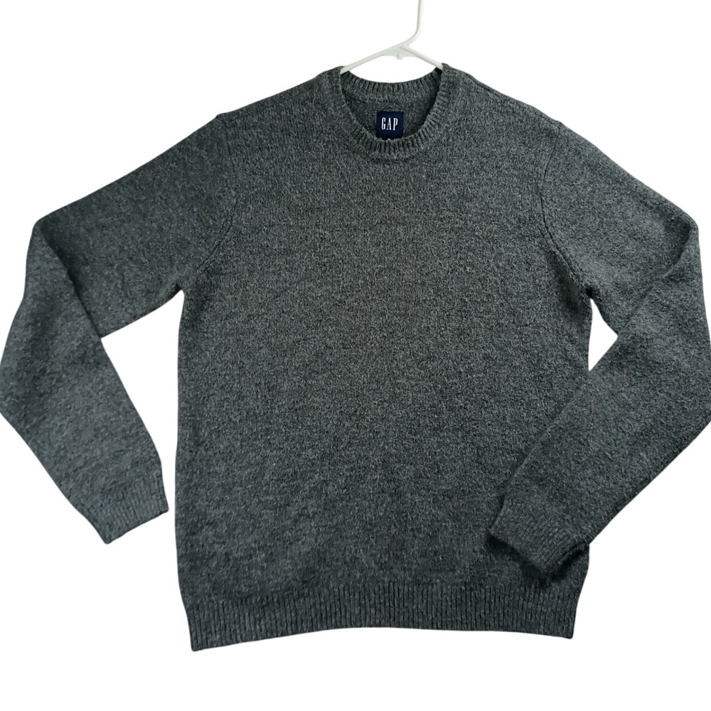 Gap Crewneck Mohair Sweater Mens Medium Gray‎ Y2K Soft Knit Pullover Preppy